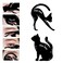 Cat Line Eyeliner Stencil, Smoky Eyeshadow Applicators Template Plate, Professional Multifunction Black Cat Shape Eye liner &amp; Eye Shadow Guide Template (PVC Material) (1)
