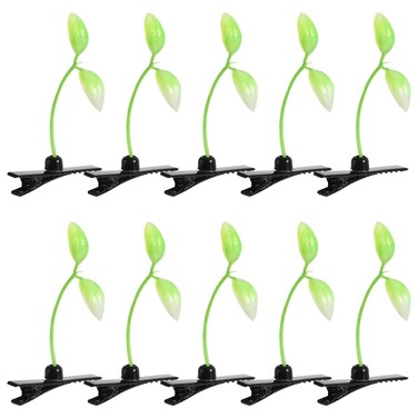 10pcs Bean Sprout Hair Clips Little Hairpins Fake Plant Barrette Grasst Headwear for Girls Kids Women Wedding Festival Party Hair Accessories