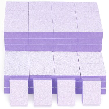Nail Buffer Block, 100 PCS Mini Buffers, 2 Way Coarse Grit 80/100, 1.3 inch Long, Small Buffing Kits for Acrylic Nail Gel Polish Nails, Pedicure, Manicure, Purple
