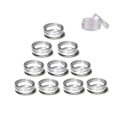 3 Gram Plastic Cosmetic Containers,for Eye Shadow Nails Powder Jewelry Cosmetic Lip Balm Lip Gloss Cream Lotion and Creams Sample Make-up Storage(10 Pcs)