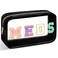 Geetery Chenille Letter Bag Nylon Makeup Bag Portable Bag Makeup Cases Preppy Patch Makeup Bag with Zipper Cosmetic Toiletry Storage Bag for Women(Black,Original MEDS)