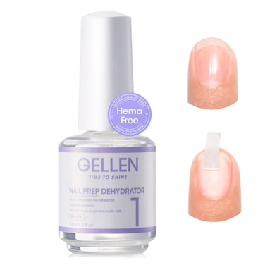 Gellen Nail Dehydrator for Acrylic and Gel Nail Polish Prevent Lifting, 15ml Acid-Free Nail Prep Dehydrator Base Varnish Manicure Bonder Liquid for UV Gel Supplies Set Home Salon Use