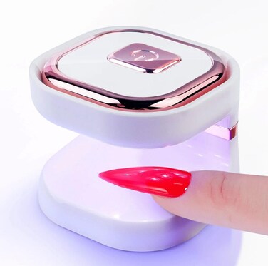 Mini LED Nail Polish Dryer with Light-Up Display, White, NB015