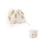 Drawstring Makeup Bag - Cute Bear Quilted Bag for Women, Collapsible Travel Cosmetic Organizer with Large Capacity, Cotton Toiletries Holder