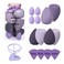 Makeup Sponge Set,14 Pcs Soft Beauty Blender Sponges with Puffs and Stand, 2024 New Dry &amp; Wet Use Beauty Sponges Set Foundation Blending Sponge for BB Creams, Concealer (Purple)