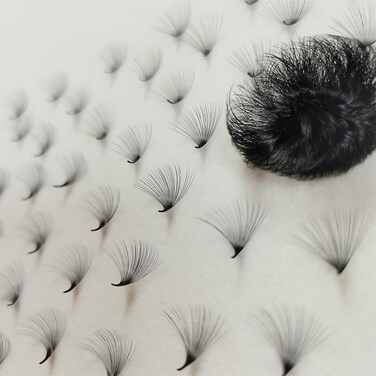 Veritee 1000 Fans 25D Handmade Lash Extensions by Pinching Mix 9-16mm Cashmere Velvet Premade Eyelash Extensions Silk Promade Loose fans, black