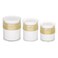 Airless Pump Jars set, 0.5oz /1oz /1.7oz Empty Refillable Cosmetic Pump Jars Bottles Lotion Cream Dispenser Portable Travel Size Makeup Containers (Gold), JAR_3pack
