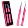 Precision Eyelash Extension Tweezers,Straight And Curved, with Fiber Tip, Volume &amp; Isolation Tweezers, Japanese Stainless Steel, Unique Spotted Design (Pink Color)