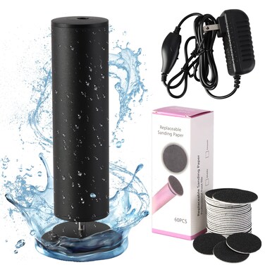 Electric Foot Filer-Electric Foot Callus Remover, Callus Remover for Feet, Dermave Electric Foot Callus Remover, 60pcs Snding Discs Dead Cracked Skin Calluses for Men/Women (Black)