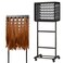 GENMOUS Black Braiding Hair Rack - 150 Pegs, Tri-Sided Braid Rack with 4 Wheels and Large Storage Shelf,Wooden Hair Racks for Braiders Standing Braid Rack Home,Hair Separator Stand for Hairstylists