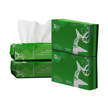 Clean XL Thick Disposable Face Towels, Reusable Facial Makeup Remover Wipes, Wet &amp; Dry, Multipurpose, 4 Packs (200 Count) 11.8 x 9.8 Inches