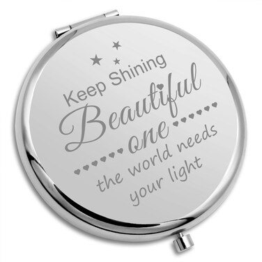 Inspirational Thank You Gift Ideas Compact Makeup Mirror Motivational Gifts for Women Daughter Sister Friend Niece Bff Girlfriend Christmas Birthday Gifts Inspirational Gifts Folding Makeup Mirror