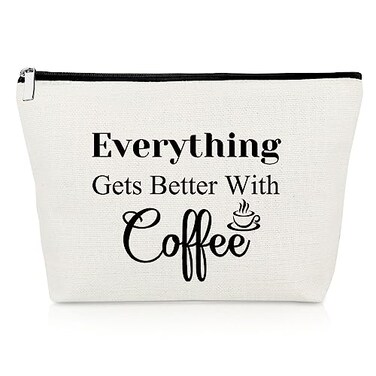 Funny Coffee Gifts for Women Makeup Bag Coffee Lovers Gifts for Coffee Drinker Gift for Friend Friendship Coffee Barista Gifts Cosmetic Bag Christmas Birthday Gifts Novelty Coffee Gifts Cosmetic Pouch