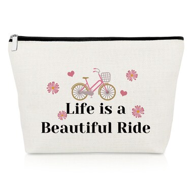 Bike Lovers Gifts Bicycle Makeup Bag Bike Gifts Cycling Gift for Daughter Cosmetic Bag Bicycle Gift for Bike Lover Rider Bike Riding Gift for New Driver Christmas Birthday Gifts Travel Cosmetic Pouch