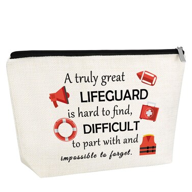 Lifeguard Gift Lifeguard Makeup Bag Thank You Appreciation Gift for Lifeguard Expert Swimmer Lifeguard Cosmetic Bag Retirement Birthday Christmas Gift for Swimming Lover Zipper Travel Pouch