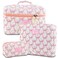 Makeup Bag, 3PC Quilted Makeup Bag Set Cotton Aesthetic Travel Large Cute Cosmetic Toiletry Bag for Women Girls
