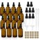 Amber Spray Bottles about 4oz Empty Small Glass Spray Bottle Fine Mist Spray Refillable Containers, Set of 16, Included 24 nozzles, 2 Funnels, 2 Droppers, 24 Labels