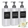 Shampoo and Conditioner Dispenser, Refillable Plastic Pump Bottle Dispenser with Waterproof Labels, Empty Bathroom Soap Dispenser Set, Body Wash Dispenser for Shower (Clear, Set of 3, 500ML)
