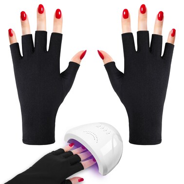 Fingerless Gloves for Gel Nail Manicures - Anti UV Light, UPF 50+ Protection