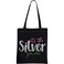 Sorority Inspired Gift 25 Years of Sisterhood Gift It's The Silver For Me Silver Star Paraphernala Makeup Bag Gift for Silver Soror (Silver For Me Tote)