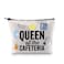 GJTIM Lunch Lady Gift Queen of the Cafeteria Makeup Bag Cafeteria Worker Appreciation Gift for Lunch Workers (Cafeteria Queen Bag)