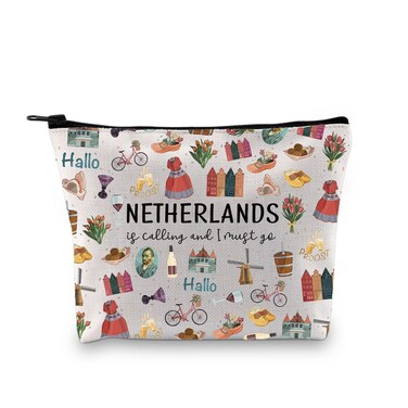 Netherlands Holland Dutch Souvenir Gift Bachelorette Party Gift Netherlands Is Calling I Must Go Travel Makeup Bag