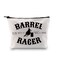 GJTIM Barrel Racer Rodeo Gift Barrel Racer Survival Kit Lean Into It Turn &amp; Burn Horse Racing Gift Zipper Pouch Makeup Bag (Turn &amp; Burn Bag)