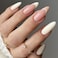 GLAMERMAID Creamy White Press on Nails Medium Almond, Nude Beige Crush Nails With French Tip, Stiletto Fake Nails, Short Oval Stick Glue on Nails Tips for Women, Reusable Acrylic False Nail Kits