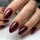 GLAMERMAID Press on Nails Short Oval, Spring Summer Gothic Handmade Burgundy Jelly Gel Glue on Nails, 24Pcs Glossy Round Reusable UV Finish Fake Nails Acrylic False Nails Manicure Kits for Women