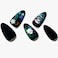 GLAMERMAID Press on Nails Medium Almond, Winter Gothic Black Velvet Skeleton Gel Glue on Nail, 24Pcs Matte Short Stiletto Reusable UV Finish Fake Nails Acrylic False Nails Manicure Kits for Women