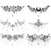 Glaryyears Chest Underboob Temporary Tattoos for Women Adult, 6 Pack Black Fake Realistic Large Long Lasting Creative Removable Tattoo Stickers, Sexy Rose Flower Tramp Stamp Sketch on Body