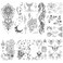 Glaryyears Latest Temporary Tattoo for Women Girls Adults, 9-Pack Black Large Realistic Snake Tattoos Stickers, Variery Pack Fake Tattoos Butterfly Mermaid, Body Tattoos for Chest Waist Arm Thigh