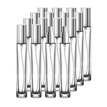 Travel Perfume Bottle Refillable, 16pcs 10ML Mini Glass Perfume Containers with Funnel and Label, Empty Portable Leak-proof Fragrance Bottles Spray Atomizer Pump Bottle Kit for Toiletries