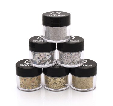 (6PK) - Holographic Gold &amp; Silver Glitter Kit - Solvent Resistant &amp; Great for Nail Art Polish, Gels, Acrylics Supplies - Quality Glitter Made in the USA! - (60 Grams)