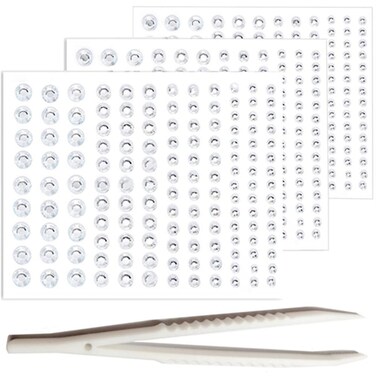 Go Ho 423 Pieces Self Adhesive Face/Hair Gems Rhinestones,Eye Gems Diamonds Crystals Hair Jewels Stick on,Face Jewels Singer Concerts Festival Rave Accessories,Nails Rhinestones