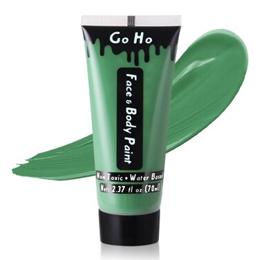 Go Ho Green Body Paint Washable (2.37 oz),Water Based Cream Green Face Paint,Hulk Witch Gamora Makeup,Green Full Face Body Paint for Halloween&amp;St Patricks Day Accessories