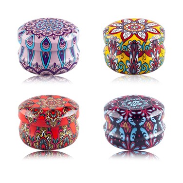 10Gram Lip Balm Containers, 4pcs Round Metal Salve Tins with Lids, Mini Candle Jars, Small Sample Containers for Balms, Salves, Cosmetic, Nail Polish, DIY Items