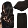 GOO GOO Sew in Hair Extensions Real Human Hair, Weft Hair Extensions Human Hair, 2 Dark Brown 20inch 105g, Weft Bundles Straight Silky Remy Hair