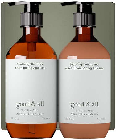 Good&amp;All Tea Tree Shampoo and Conditioner Set for Dry Itchy Scalp with Peppermint - Sodium Lauryl Sulfate/Sulphate, Silicone, Paraben, Fragrance Free - 13.5 fl oz