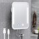 Gospire Heated Shower Mirror Fogless for Shaving with Light, Rechargeable Battery and Adjustable Brightness, Suction Cup and Razor Holder, Removable &amp; NO-Drilling, Waterproof for Bathroom (White)
