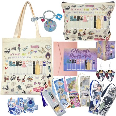 Makeup Bag &amp; Tote Bag Set, Women Gifts Set Merchandise Stuff Including Makeup Bag &amp; Tote Bag 30 Stickers，Valentines Gift