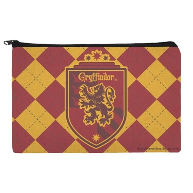 Harry Potter Gryffindor Plaid Sigil Makeup Cosmetic Bag Organizer Pouch