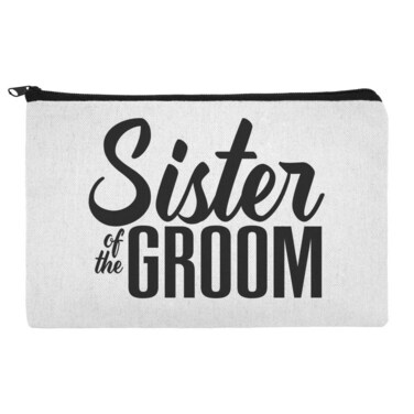 Sister of the Groom Wedding Makeup Cosmetic Bag Organizer Pouch