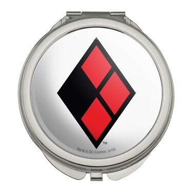 GRAPHICS &amp; MORE Harley Quinn Diamond Logo Compact Travel Purse Handbag Makeup Mirror