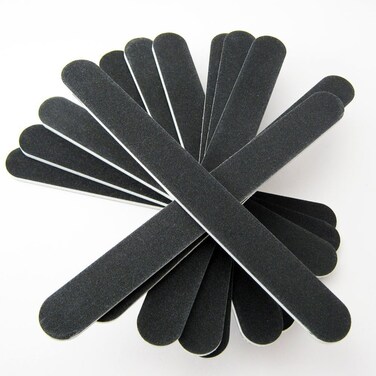 Double Sided Nail Files Emery Board Grit Black Gel Cosmetic Manicure Pedicure 5 pcs