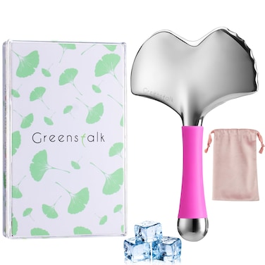2-in-1 Stainless Steel Gua Sha &amp; Cryo-Thermal Face Sculpting Tool, Ice Globes &amp; Ice Roller for Face, Eyes, Cryo Guasha Facial Tools for Skin Depuffing, Puffiness, Wrinkles, Dark Circles.
