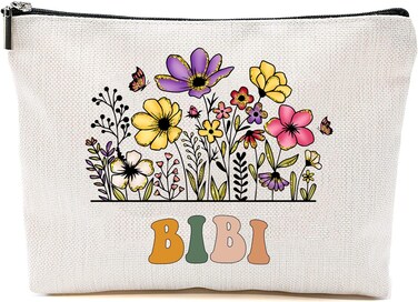 Bibi Wildflowers Gifts For Mother's Day Makeup Bags - Bibi Flower Gift Bags - Mom Birthday Gifts - Travel Cosmetic Bag For Birthday