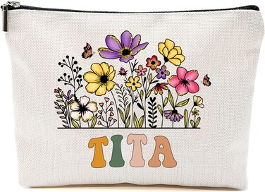 Tita Wildflowers Gifts For Mother's Day Makeup Bags - Tita Flower Gift Bags - Mom Birthday Gifts - Travel Cosmetic Bag For Birthday