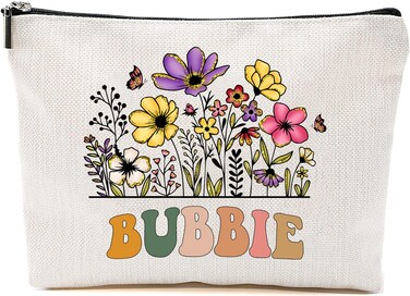 Bubbie Wildflowers Gifts For Mother's Day Makeup Bags - Bubbie Flower Gift Bags - Mom Birthday Gifts - Travel Cosmetic Bag For Birthday