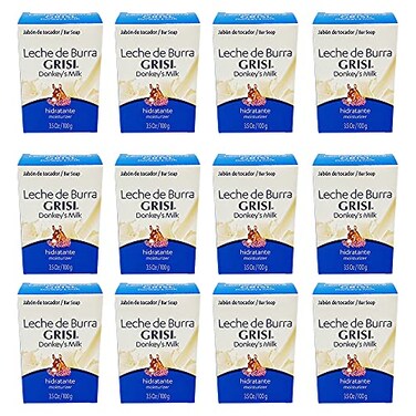 12pk - Donkey's Milk Soap - Jabon Leche de Burra - Grisi (3.5 Oz. X 12 Units) by Grisi